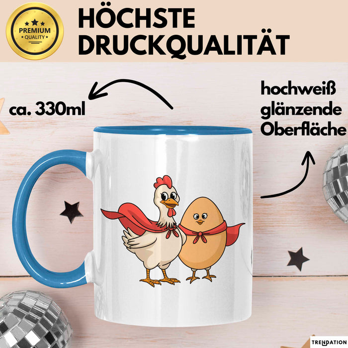 Hühnerbauer Tasse Geschenkidee Geflügel Enthusiast Geschenkidee Lustig Blau Trendation