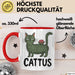 Katzen Tasse Geschenk Cattus Kaktus Geschenkidee Lustig Katze Wortspiel Rot Trendation