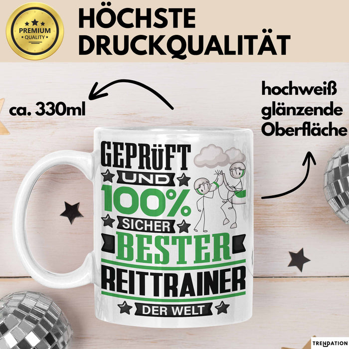 Reittrainer Geschenk Lustiger Spruch für Reittrainer Geschenkidee Bester Reittrainer Der Welt Weiß Trendation
