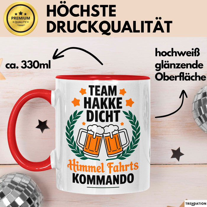 Sarkasmus Sarkastisch Tasse Geschenk Lustige Geschenkidee Spruch Team Hackedicht Himmelfahrtskommando Rot Trendation