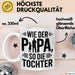 Papa Vatertag Tasse Becher Geschenk Lustige Geschenkidee Spruch Wie Der Papa So Die Tochter Weiß Trendation