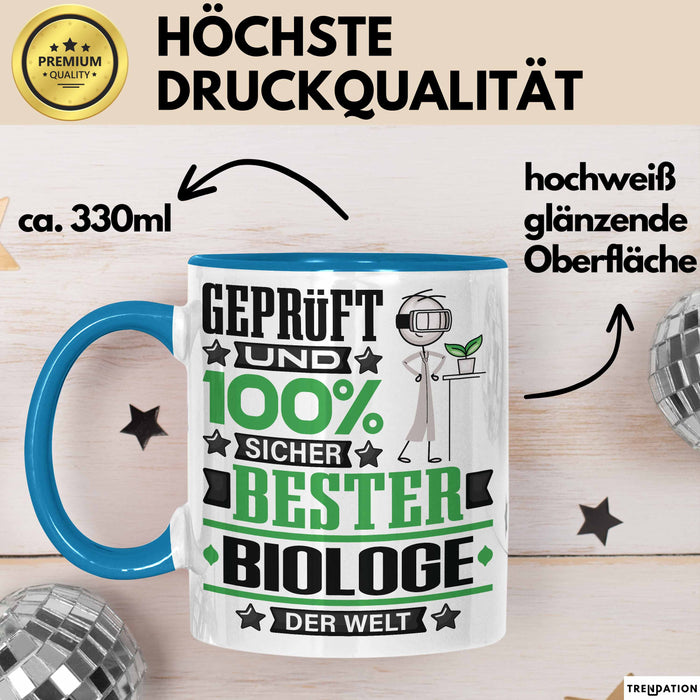 Biologe Geschenk Lustiger Spruch für Biologe Geschenkidee Bester Biologe Der Welt Blau Trendation