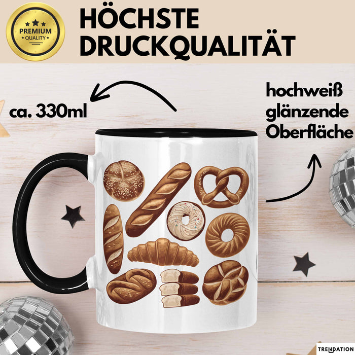 Arten Von Brot Tasse Geschenk Brotarten Baguette Croissant Bagel Kaffee-Becher Trendation