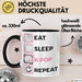 KPop Tasse Geschenk Eat Sleep KPop Repeat Spruch Geschenkidee Schwarz Trendation
