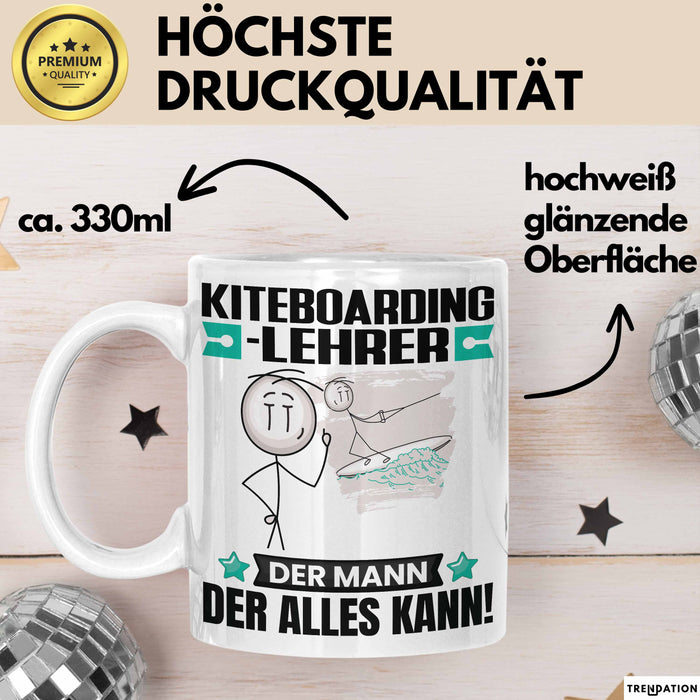 Kiteboarding-Lehrer Tasse Geschenk für Kiteboarding-Lehrer Der Mann Der Alles Kann Geschenkidee zum Geburtstag Weiß Trendation