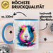 Buntes Meerschweinchen Tierliebhaber Tasse Geschenk Lustige Geschenkidee Spruch Blau Trendation
