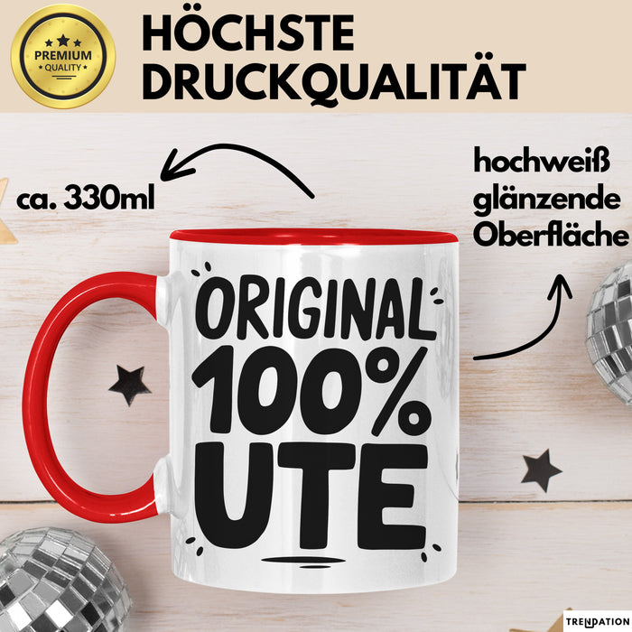 Ute Tasse Geschenk Original 100% Ute Geschenkidee Geburtstag Rot Trendation