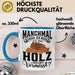 Holzarbeiter Schreiner Tischler Geschenk Tasse Manchmal Frage Ich Mich Ob Das Holz Mich Auch Vermisst Waldarbeiter Kaffee-Becher Blau Trendation