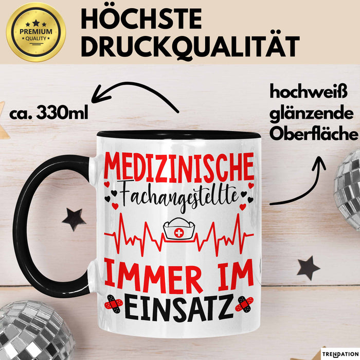 Medizinischer Assistent Arzt Tasse Geschenk Lustige Geschenkidee Spruch Medizinische Fachangestellte Immer Im Einsatz Trendation