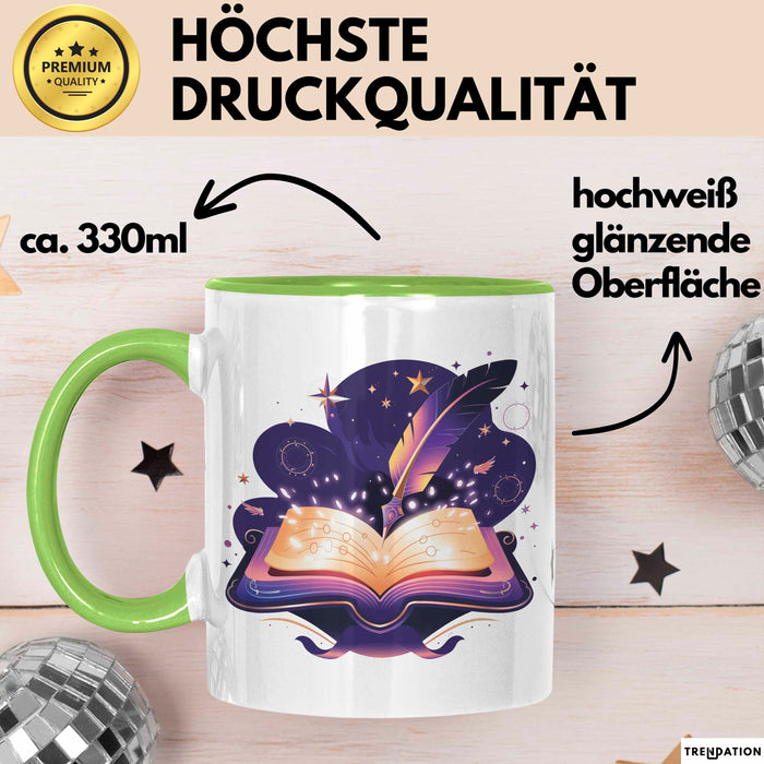 Fantasy Autor Tasse Geschenkidee für Geschichtenerzähler Grün Trendation
