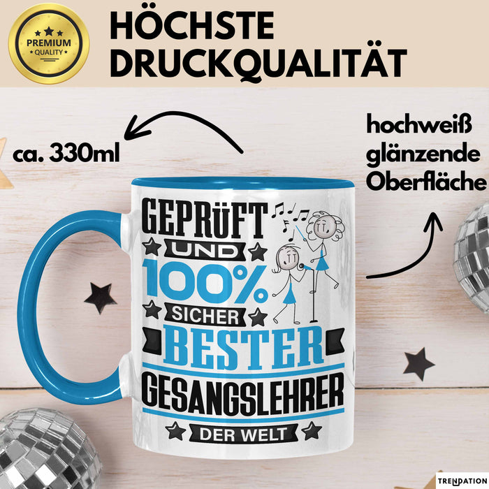 Gesangslehrer Geschenk Lustiger Spruch für Gesangslehrer Geschenkidee Bester Gesangslehrer Der Welt Blau Trendation