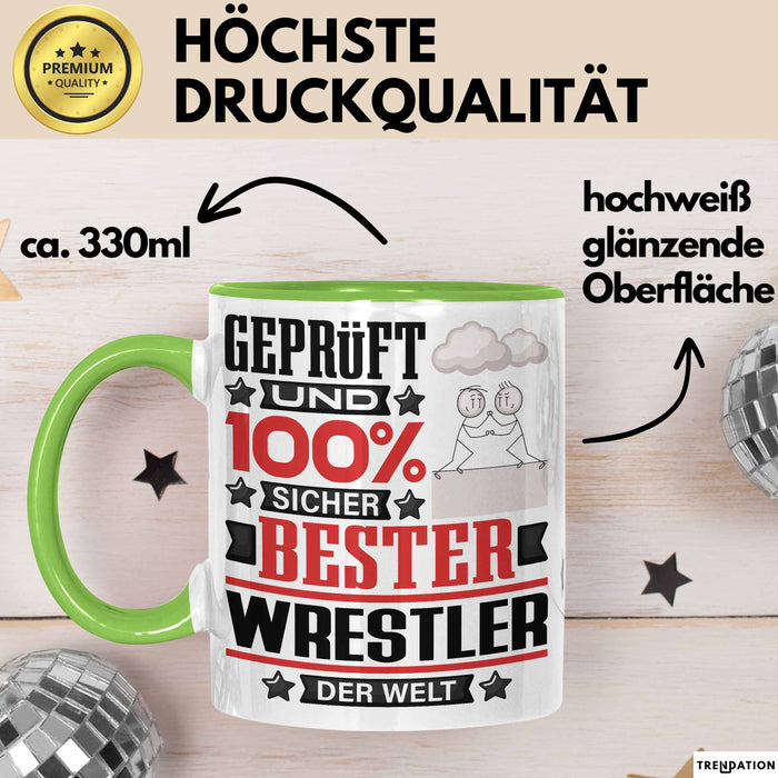 Wrestler Geschenk Lustiger Spruch für Wrestler Geschenkidee Bester Wrestler Der Welt Grün Trendation