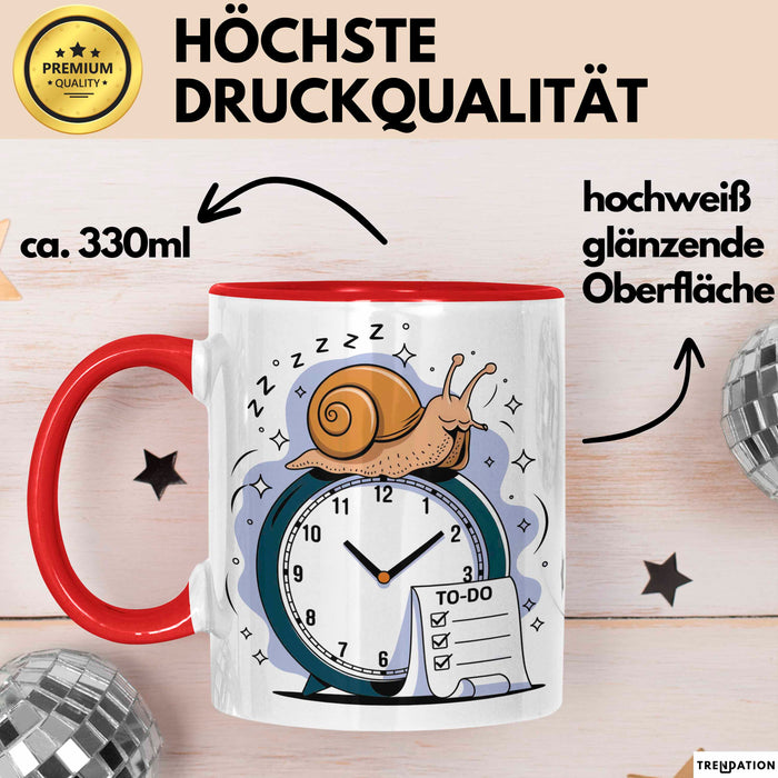 Aufschieber Tasse Geschenk Lustige Geschenkidee Spruch Für Deadline Vermeider Rot Trendation