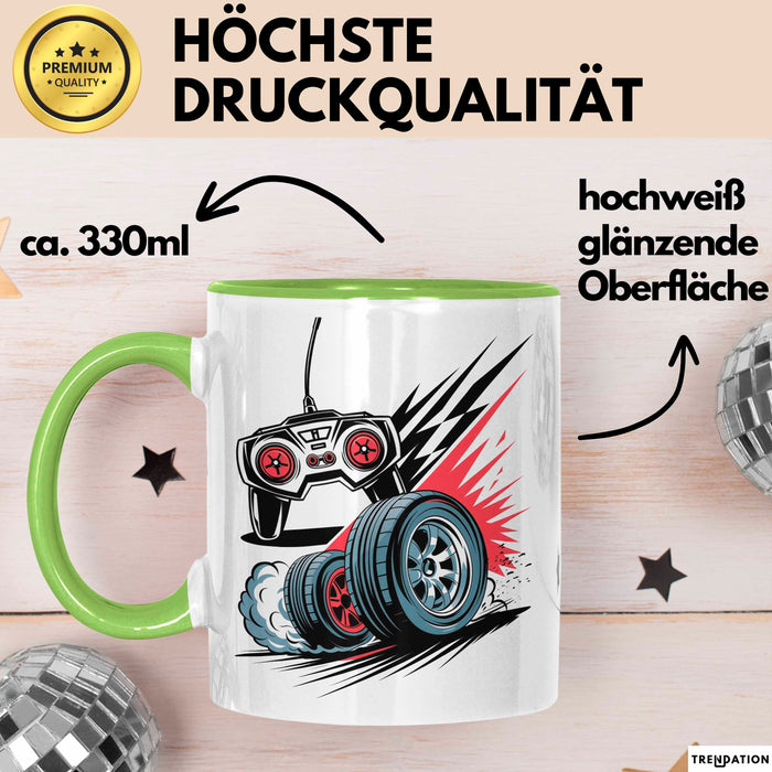 RC Car Fahrer Tasse Geschenkidee Fernsteuerungsauto Fan Geschenkidee Lustig Grün Trendation