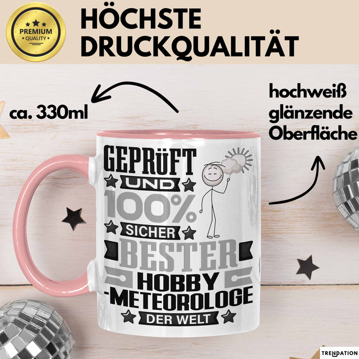 Hobbymeteorologe Geschenk Lustiger Spruch für Hobbymeteorologe Geschenkidee Bester Hobbymeteorologe Der Welt Rosa Trendation