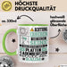 Plattenladenbesitzer Geschenk Tasse Lustiger Spruch Erheben Sie Sich Der Plattenladenbesitzer Betritt den Raum Grün Trendation