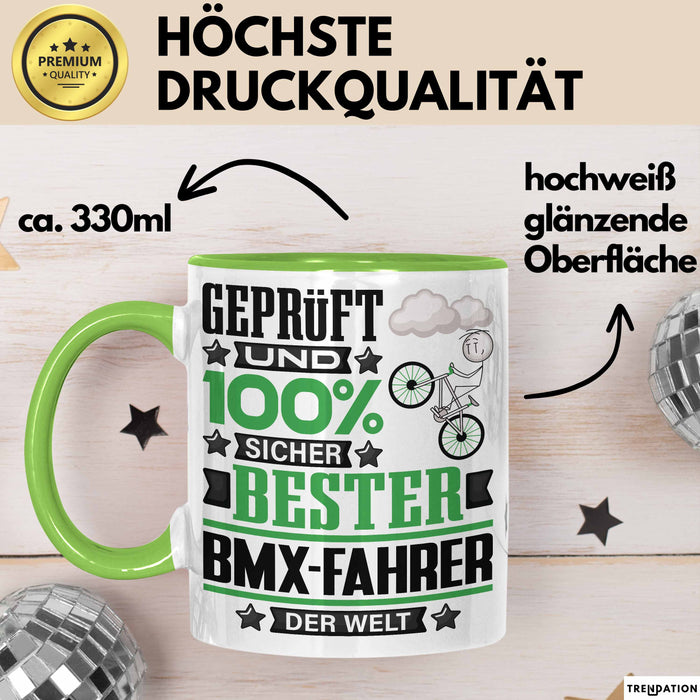 BMX-Fahrer Geschenk Lustiger Spruch für BMX-Fahrer Geschenkidee Bester BMX-Fahrer Der Welt Grün Trendation