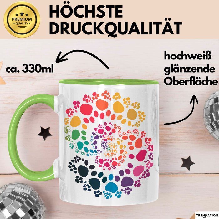 Hund Tierliebhaber Tasse Geschenk Lustige Geschenkidee Spruch Grün Trendation
