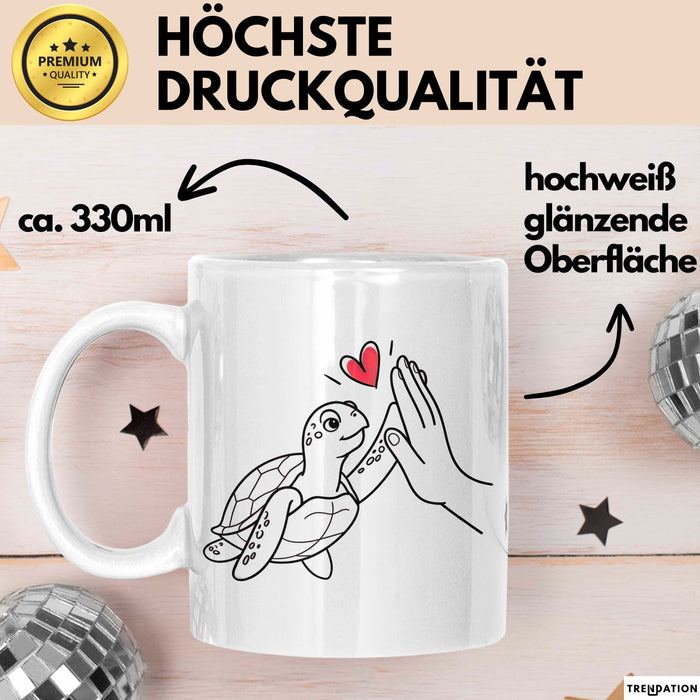 Schildkröte Tierliebhaber Tasse Geschenk Lustige Geschenkidee Spruch Weiß Trendation
