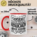Frauchen Tasse Geschenk Hundebesitzerin Spruch Geschenkidee Kaffee-Becher Hunde Besitzerin Vorsicht Vor Dem Frauchen Der Hund Ist Harmlos Rot Trendation