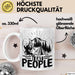 Camping Tasse Geschenk I Eat People Bär Kaffee-Becher Geschenkidee Camper Outdoor Weiß Trendation
