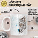 Wolf Tasse Geschenk Geometrisch Realistisch Geteilt Geschenkidee Weiß Trendation