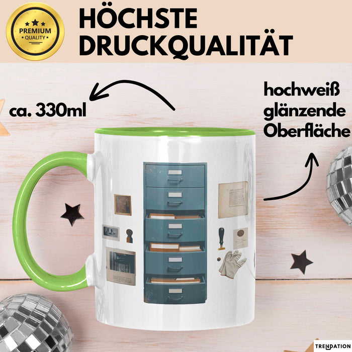 Archivar Tasse Geschenk Lustige Geschenkidee Spruch Für Geschichts Bewahrer Grün Trendation