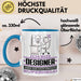 Designer Geschenk Tasse Ich Bin Designer Aber Sag Doch Einfach Superheld Lustige Geschenkdiee für Designer Kaffee-Becher Blau Trendation