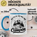 Campen Tasse Geschenk Tasse Camper Geschenkidee Spruch Kaffee-Becher Der Tut Nix Der Will Nur Campen Camping Blau Trendation
