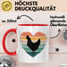 Huhn Tier Bauer Tasse Becher Geschenk Lustige Geschenkidee Spruch Hühnerherz Rot Trendation