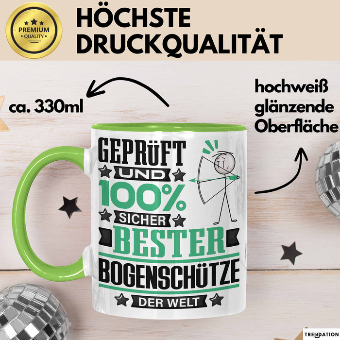 Bogenschütze Geschenk Lustiger Spruch für Bogenschütze Geschenkidee Bester Bogenschütze Der Welt Grün Trendation