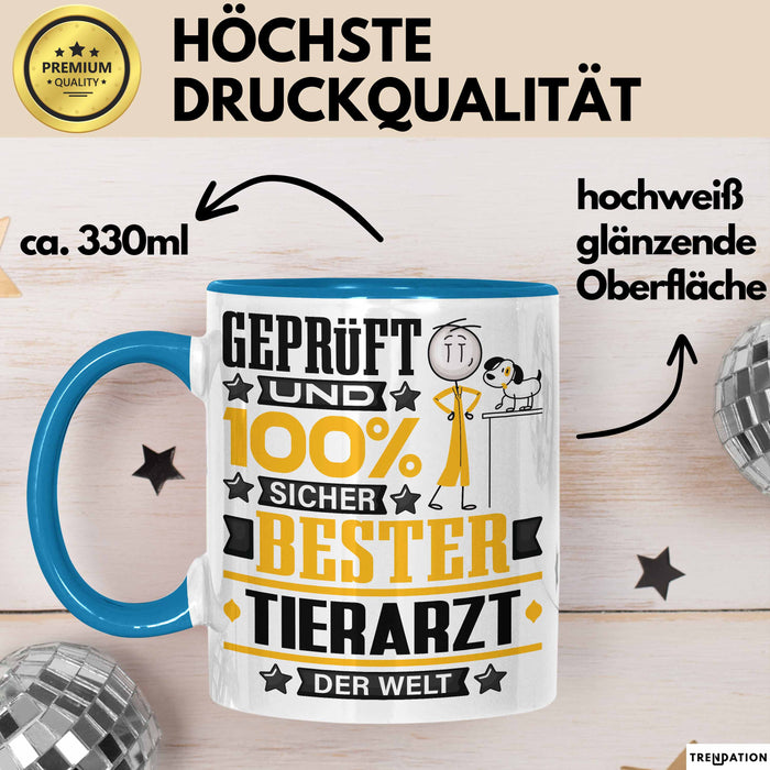 Tierarzt Geschenk Lustiger Spruch für Tierarzt Geschenkidee Bester Tierarzt Der Welt Blau Trendation