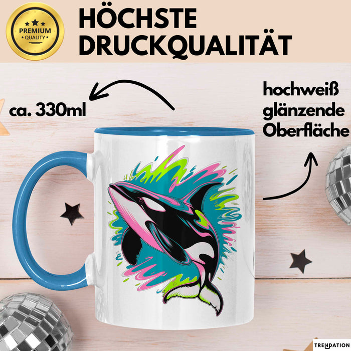 Wal Tier Tasse Geschenk Lustige Geschenkidee Spruch Blau Trendation