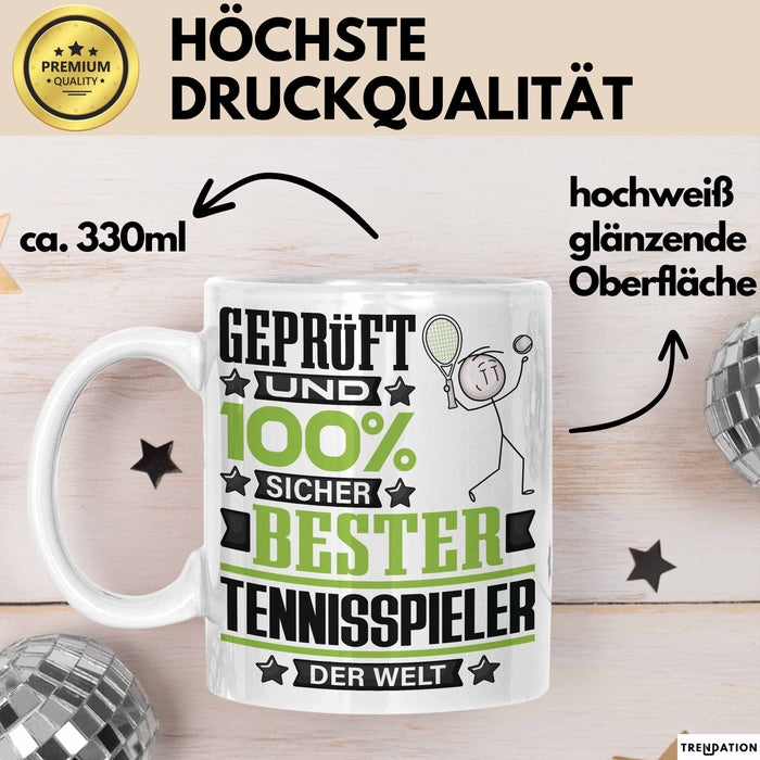 Tennisspieler Geschenk Lustiger Spruch für Tennisspieler Geschenkidee Bester Tennisspieler Der Welt Weiß Trendation