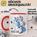 Tasse Geschenk Papacorn Lustiges Einhorn Design Becher Rot Trendation