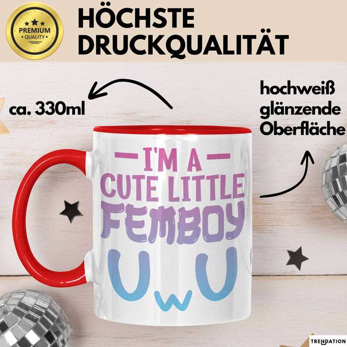 Femboy Tasse Geschenk Anime Transgender Lgbtq Im A Cute Little Femboy Rot Trendation