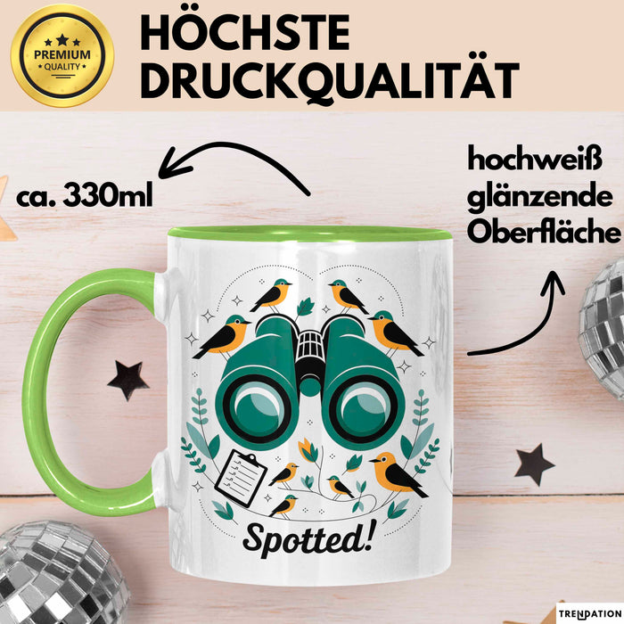 Vogelbeobachter Tasse Geschenk Lustige Geschenkidee Spruch Für Natur Entdecker Grün Trendation