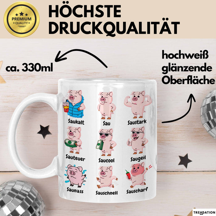 Schweinebauer Schweine Tier Tasse Geschenk Lustige Geschenkidee Spruch Arten Von Schweinen Weiß Trendation