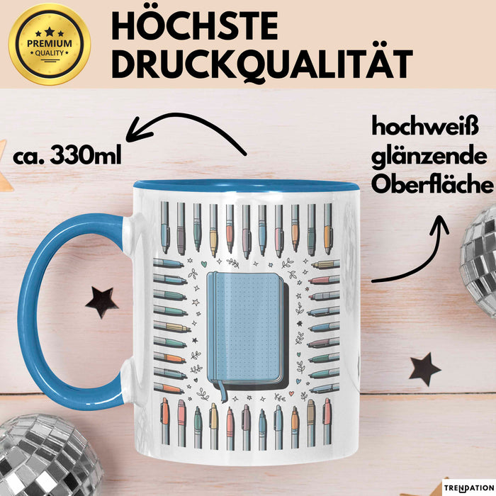 Journal Schreiber Tasse Geschenk Lustige Geschenkidee Spruch Für Achtsame Autoren Blau Trendation