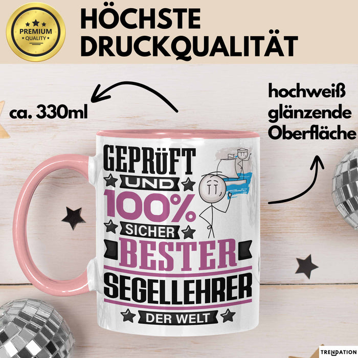 Segellehrer Geschenk Lustiger Spruch für Segellehrer Geschenkidee Bester Segellehrer Der Welt Rosa Trendation