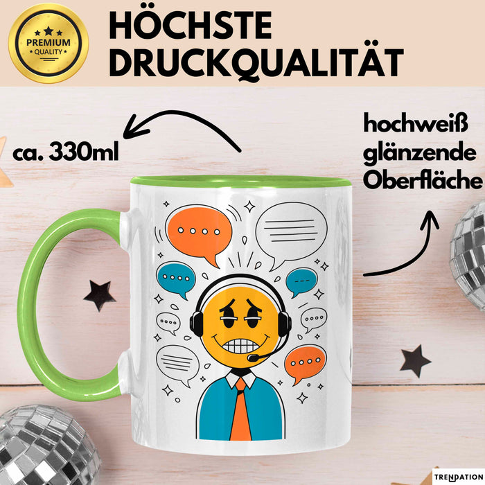 Call Center Mitarbeiter Tasse Geschenk Lustige Geschenkidee Spruch Für Kundenservice Helden Grün Trendation
