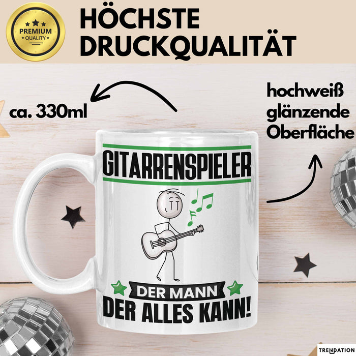 Gitarrenspieler Tasse Geschenk für Gitarrenspieler Der Mann Der Alles Kann Geschenkidee zum Geburtstag Weiß Trendation