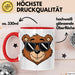 Teddybär Tier Sonnenbrille Tasse Geschenk Lustige Geschenkidee Spruch Rot Trendation