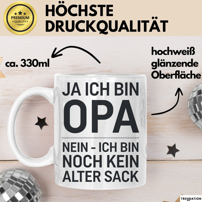 Opa Tasse Geschenk Ja Ich Bin Opa Aber Kein Alter Mann Geschenkidee Vatertag Weiß Trendation