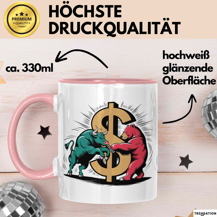 Börsenhändler Tasse Geschenkidee für Wall Street Fans Rosa Trendation