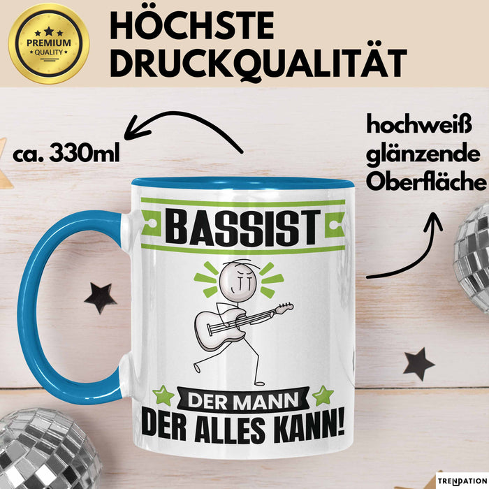 Bassist Tasse Geschenk für Bassist Der Mann Der Alles Kann Geschenkidee zum Geburtstag Blau Trendation