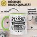 Doris Tasse Geschenk Perfekt Sein Kann Jeder Geschenkidee Geburtstag Grün Trendation