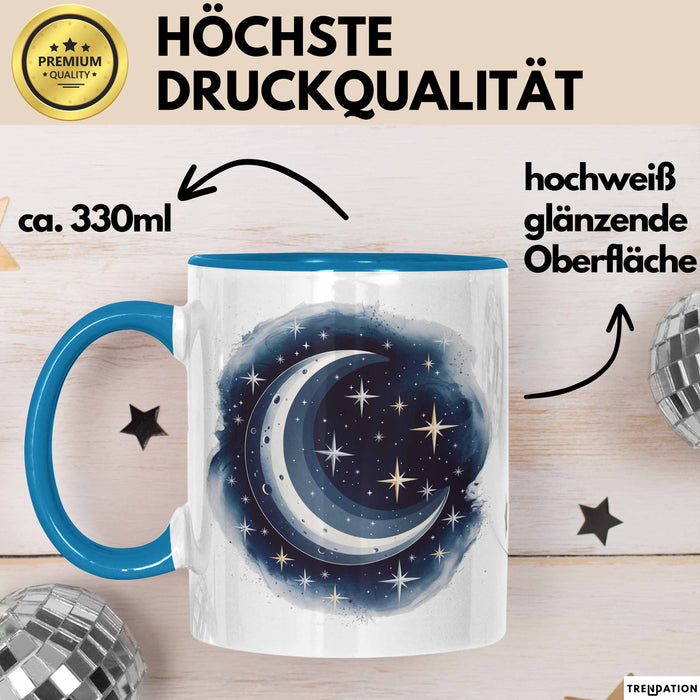 Astronomie Tasse Geschenkidee für Sternengucker Spruch Blau Trendation