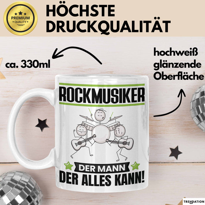 Rockmusiker Tasse Geschenk für Rockmusiker Der Mann Der Alles Kann Geschenkidee zum Geburtstag Weiß Trendation