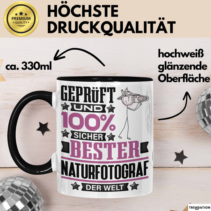 Naturfotograf Geschenk Lustiger Spruch für Naturfotograf Geschenkidee Bester Naturfotograf Der Welt Schwarz Trendation